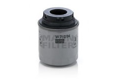 Фильтр масляный W712 для VW POLO (6R, 6C, 61) 1.2 TSI 2009-, код двигателя CBZB, V см3 1197, кВт 77, л.с. 105, бензин, MANN-FILTER W71294
