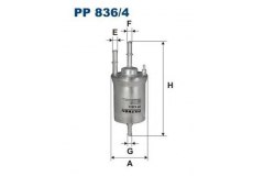 Фильтр топливный PP836 для VW POLO (6R, 6C, 61) 1.0 2014-, код двигателя CHYA, V см3 999, кВт 44, л.с. 60, бензин, Filtron PP8364